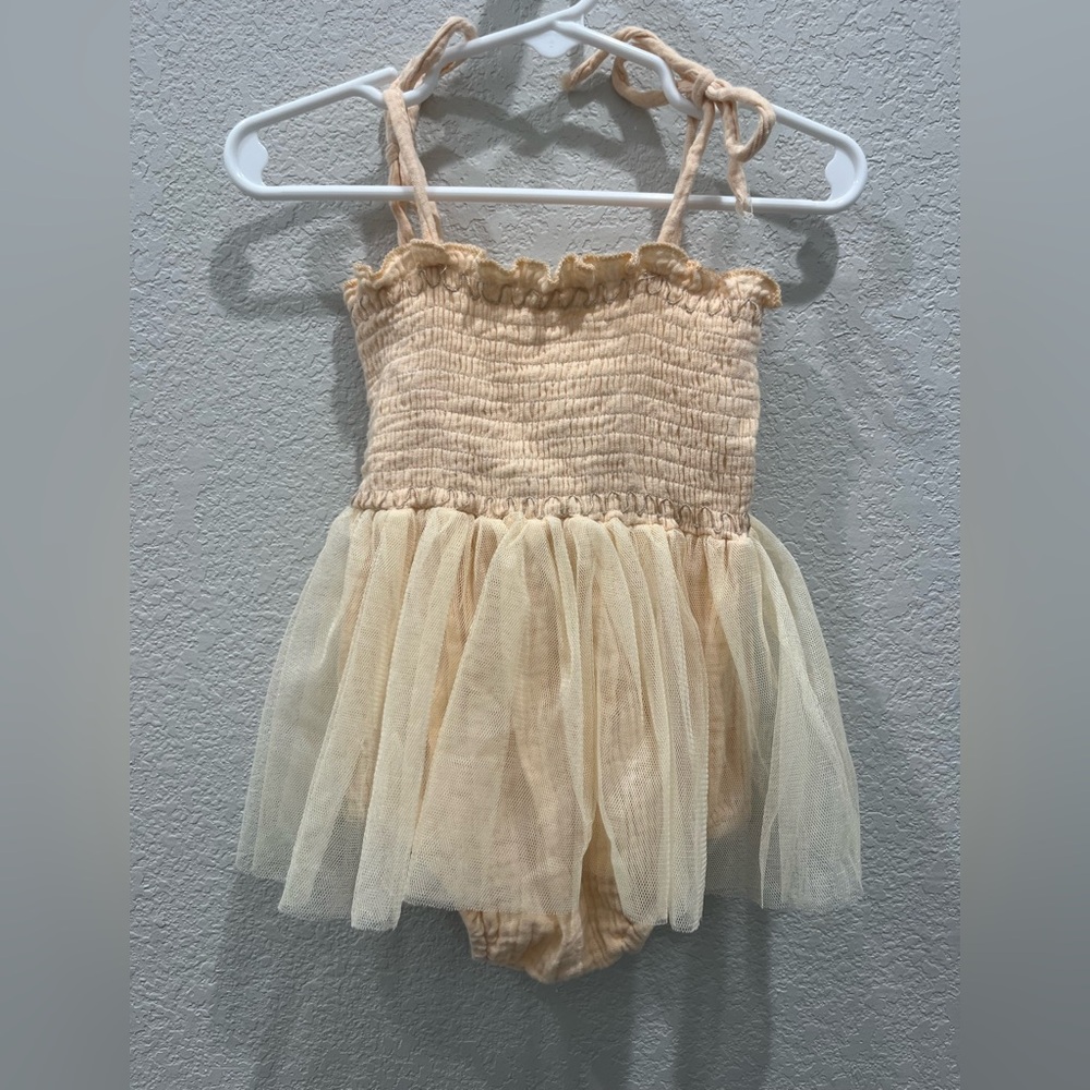 Peach Tulle Baby Dress - Spring Easter Dress